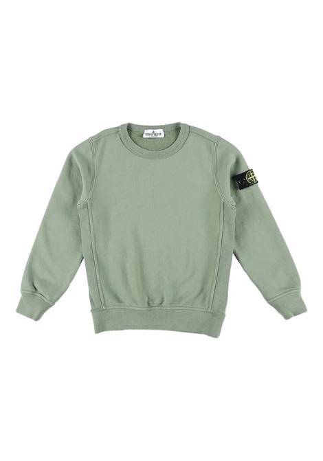 Felpa Girocollo In Pile di Cotone Malfile' Verde STONE ISLAND JUNIOR | S16-6100001 S0A20V0055